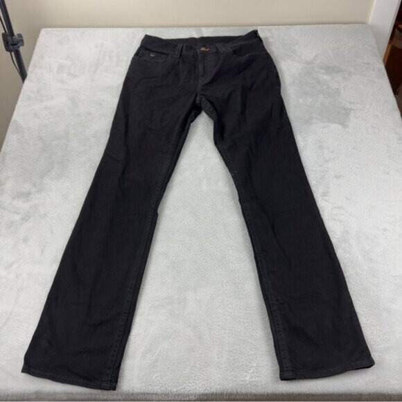 True Religion NWOT Mens Size 32x34 Ricky Flap SN Straight Leg Black Flare Jeans - Picture 1 of 8